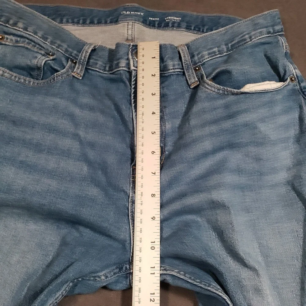 Old‎ Navy Straight Jeans Mens 36x32 Blue Medium Wash Built-In Flex Denim